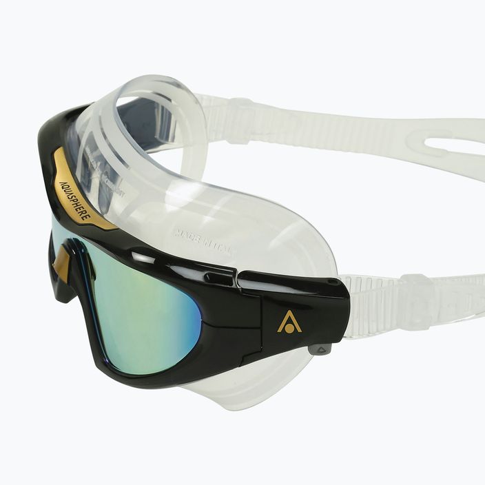 Maschera da nuoto in titanio trasparente/oro Aquasphere Vista Pro 4
