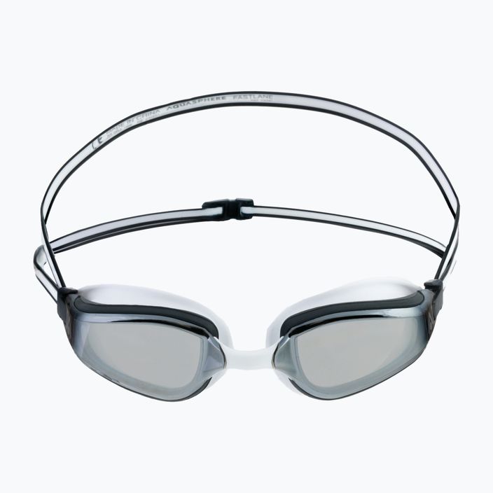 Occhialini da nuoto Aquasphere Fastlane 2022 bianco/grigio/argento speculare 2
