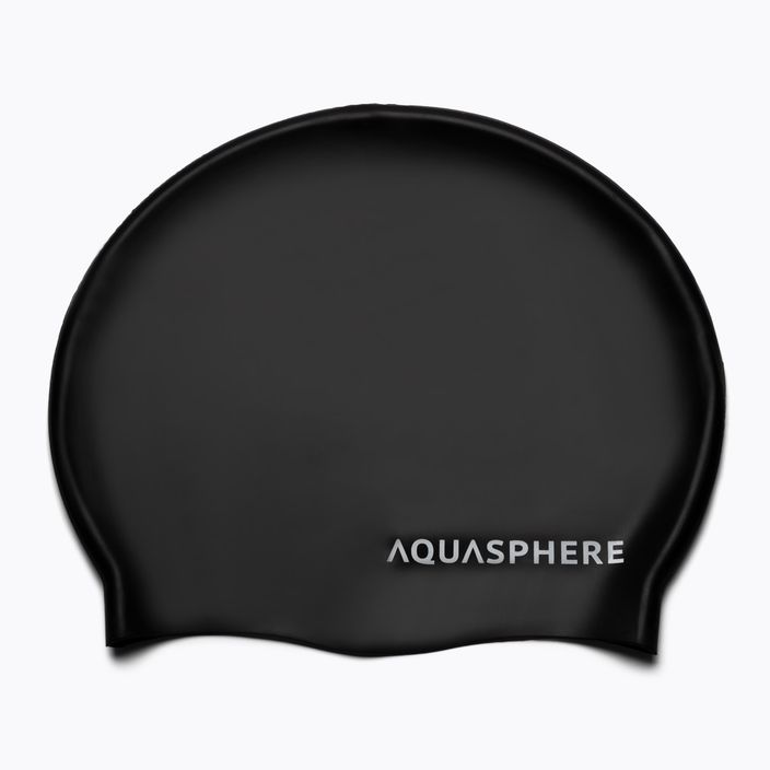 Aquasphere Cuffia in silicone a tinta unita nero/bianco