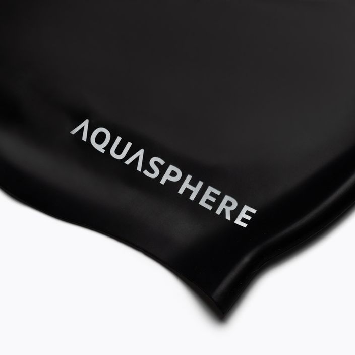 Aquasphere Cuffia in silicone a tinta unita nero/bianco 2