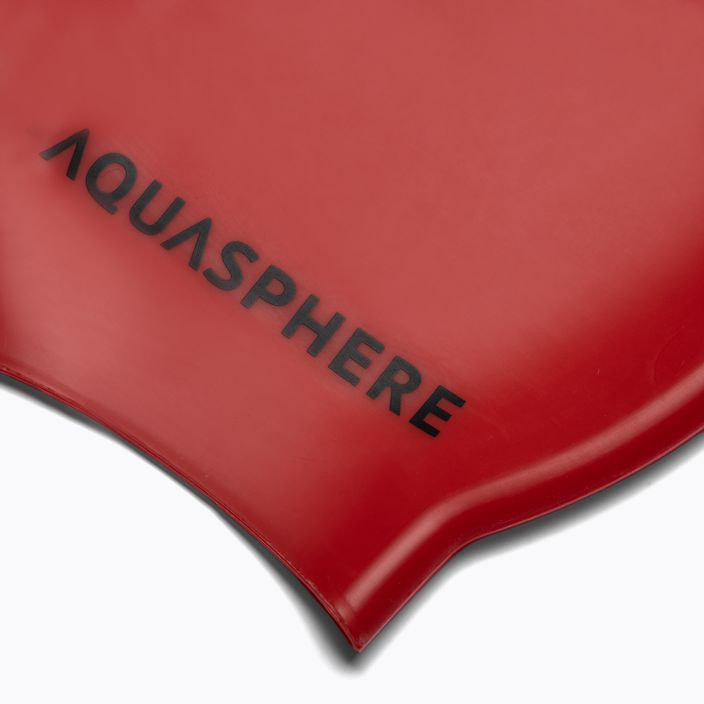 Cuffia Aquasphere Plain Silicon rosso/nero 2