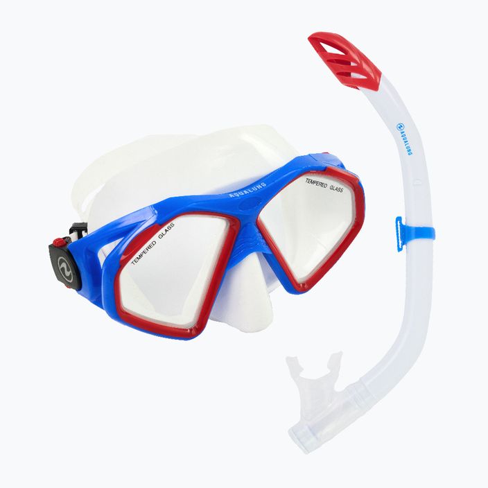 Set da snorkeling Aqualung Hawkeye Combo bianco/blu/rosso 9