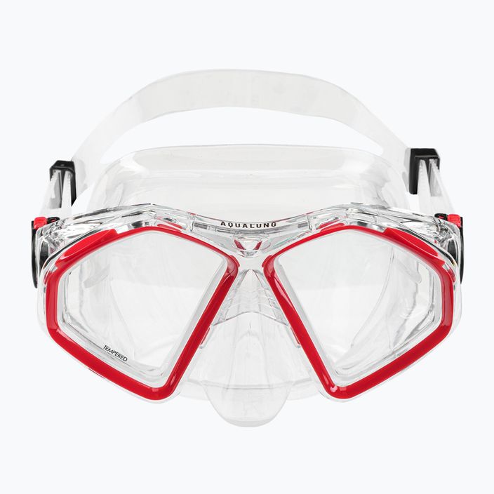 Maschera da snorkeling Aqualung Hawkeye trasparente/rossa 2