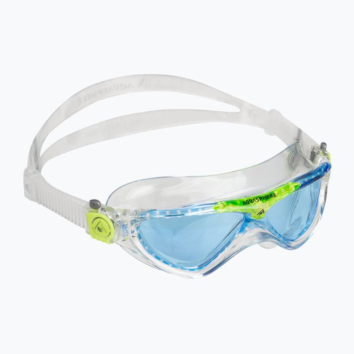 Maschera da bagno per bambini Aquasphere Vista trasparente/verde brillante/blu MS5630031LB