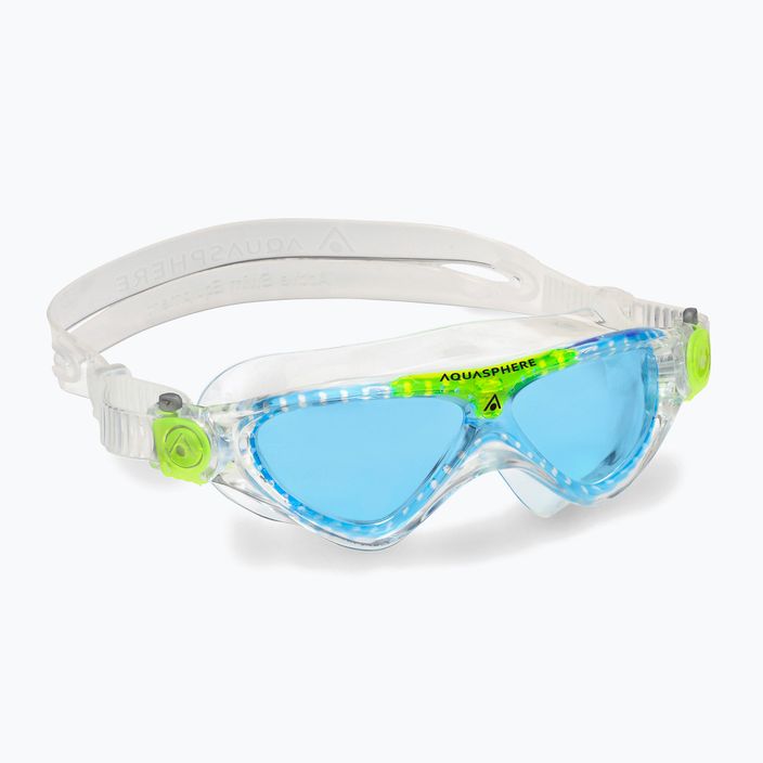 Maschera da bagno per bambini Aquasphere Vista trasparente/verde brillante/blu MS5630031LB 6