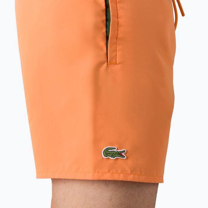 Pantaloncini da bagno Lacoste da uomo MH6270 albero di mandarino arancione/verde 4