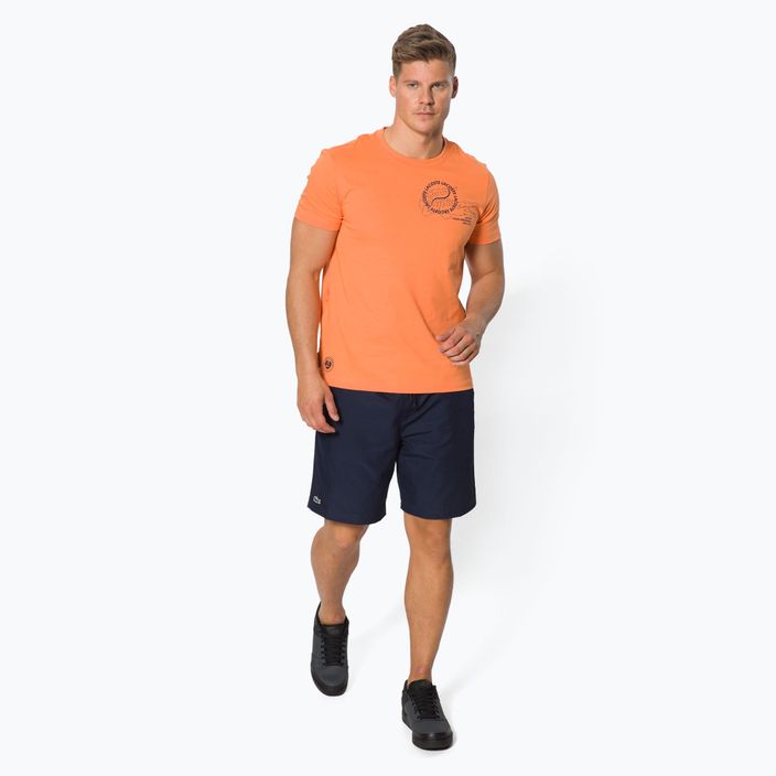 Camicia da tennis Lacoste Turtle Neck uomo mandarino arancio/navy 2
