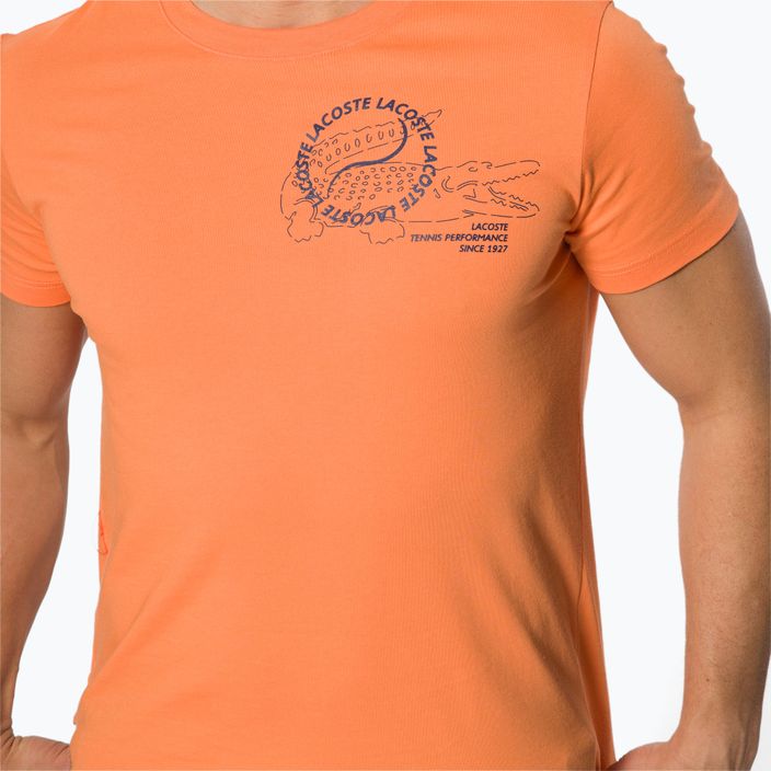 Camicia da tennis Lacoste Turtle Neck uomo mandarino arancio/navy 4