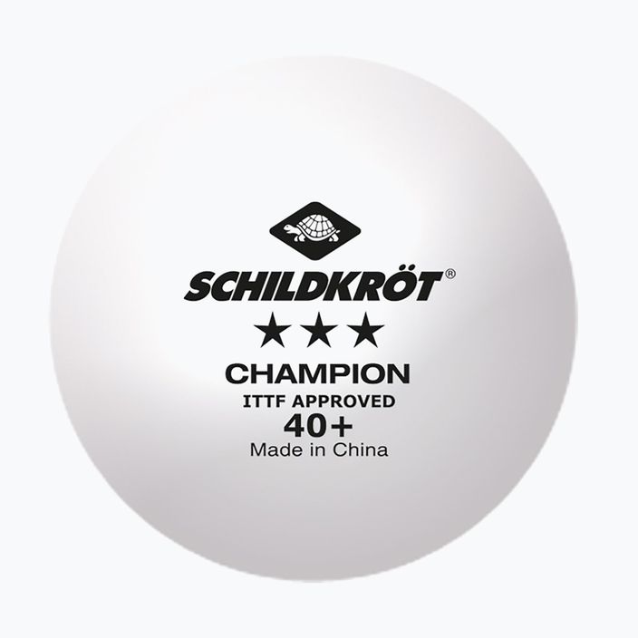 Palline da tennis Donic-Schildkrött 3-Star Champion ITTF Poly 40+ 3 pezzi bianche. 2