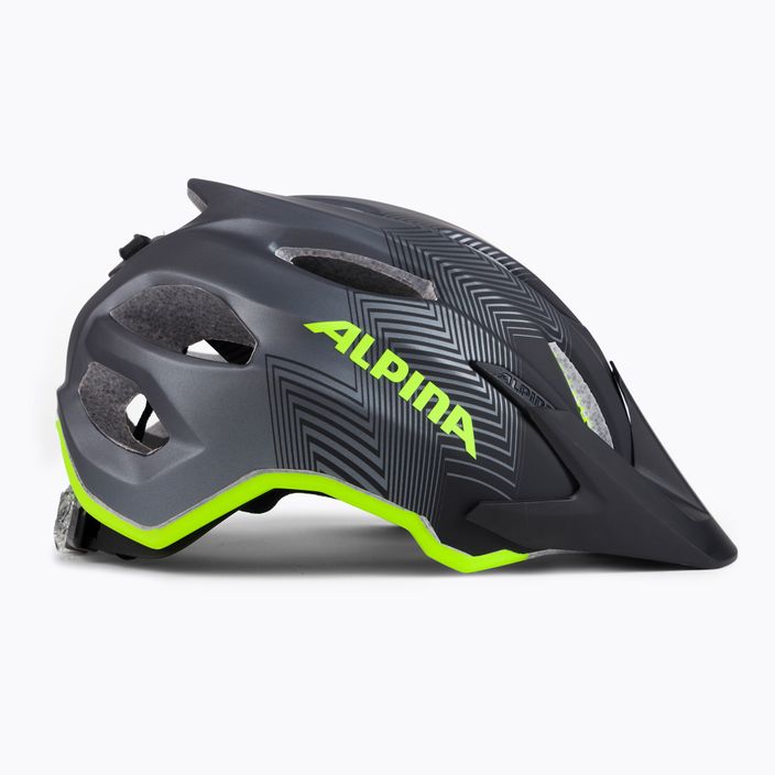 Alpina Carapax casco da bici per bambini nero neon/giallo 3
