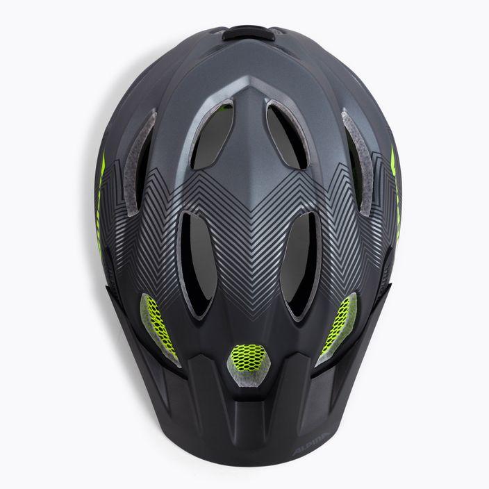 Alpina Carapax casco da bici per bambini nero neon/giallo 6