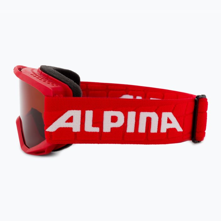 Occhiali da sci Alpina Piney rosso opaco/arancione per bambini 4