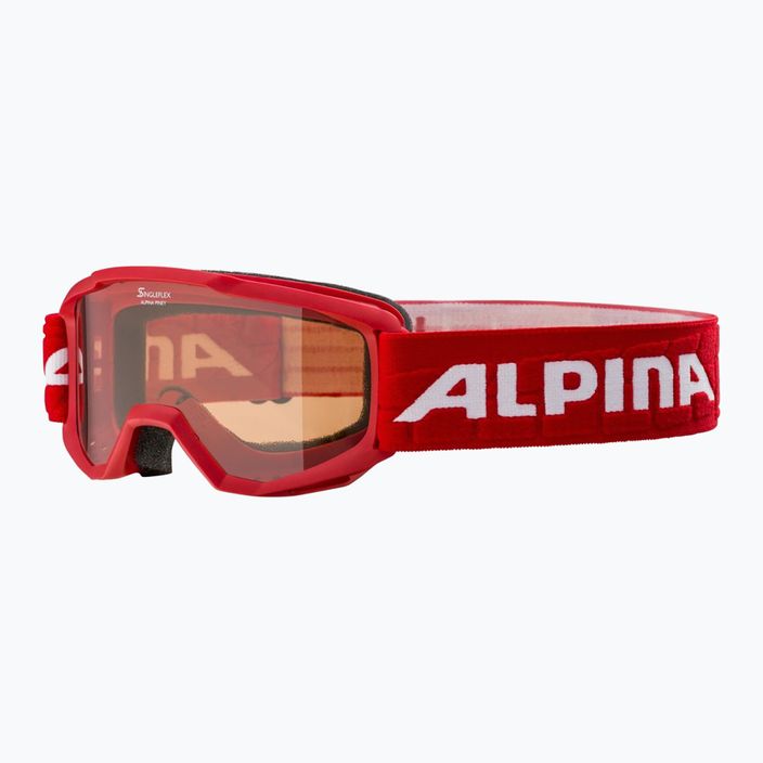 Occhiali da sci Alpina Piney rosso opaco/arancione per bambini 6