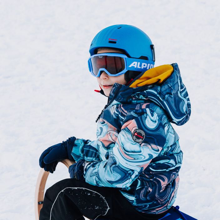 Occhiali da sci Alpina Piney blu opaco/arancione per bambini 6
