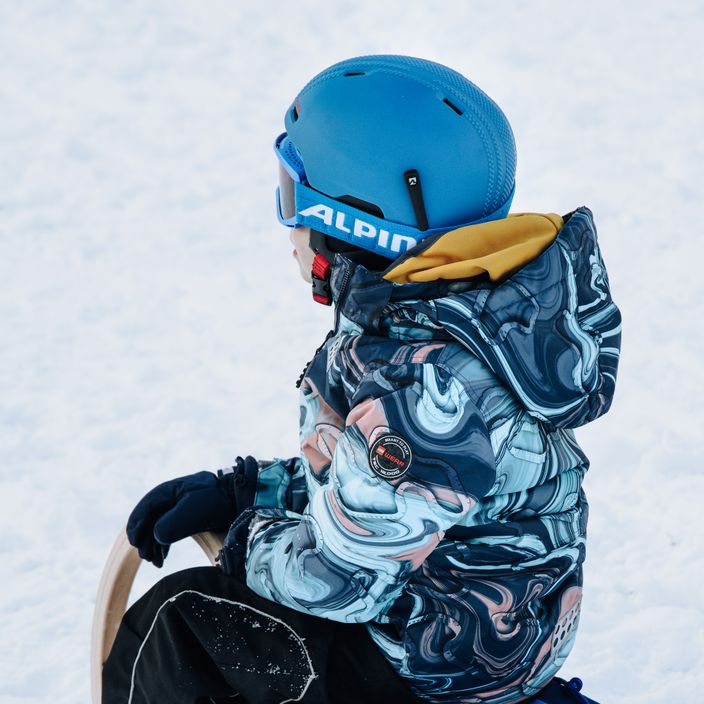 Occhiali da sci Alpina Piney blu opaco/arancione per bambini 7