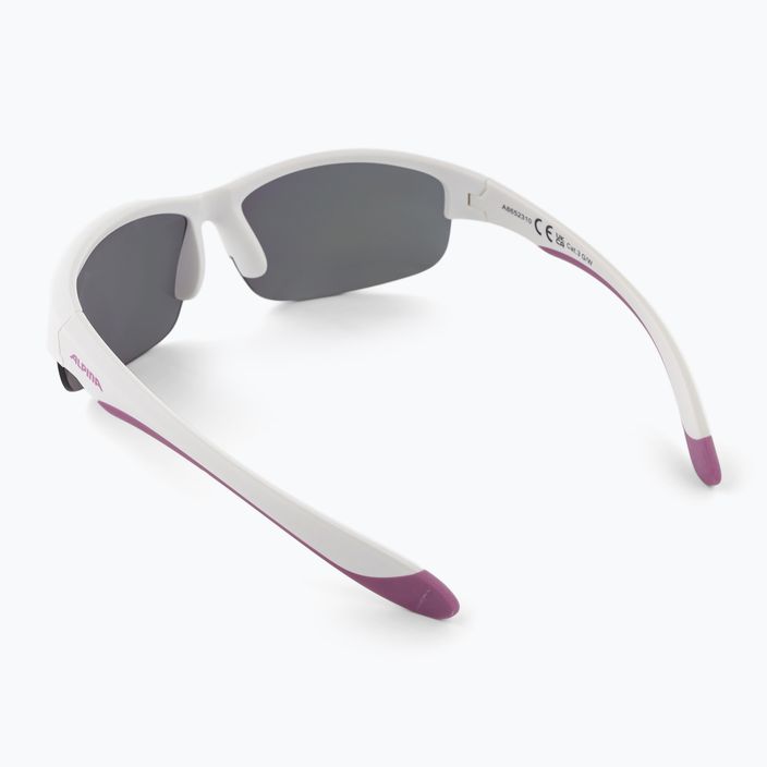 Occhiali da sole per bambini Alpina Junior Flexxy Youth HR bianco viola opaco/rosa a specchio 2
