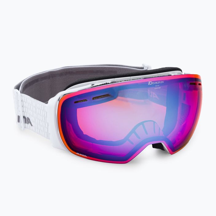 Alpina Granby Q-Lite bianco lucido/blu sph occhiali da sci