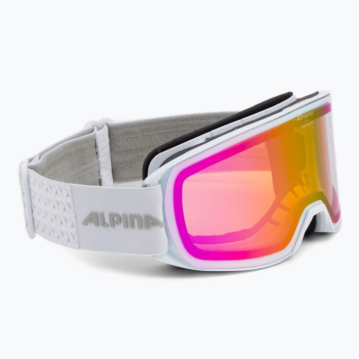 Occhiali da sci Alpina Nakiska Q-Lite bianco opaco/rosa