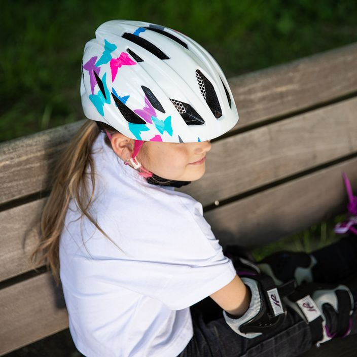 Casco da bici per bambini Alpina Pico bianco perla farfalle lucide 8