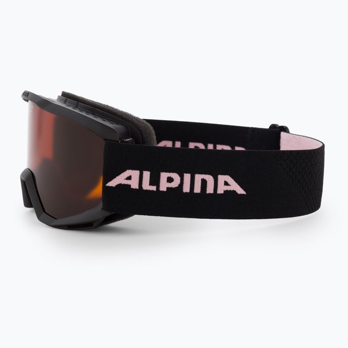 Occhiali da sci Alpina Piney per bambini nero/rosa opaco/arancio 4
