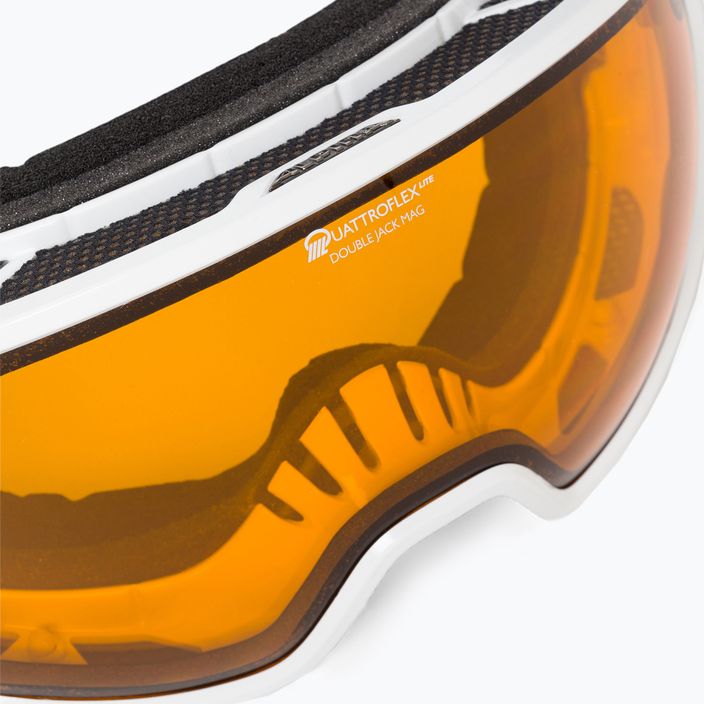Occhiali da sci Alpina Double Jack Mag Q-Lite bianco lucido/nero specchiato 5