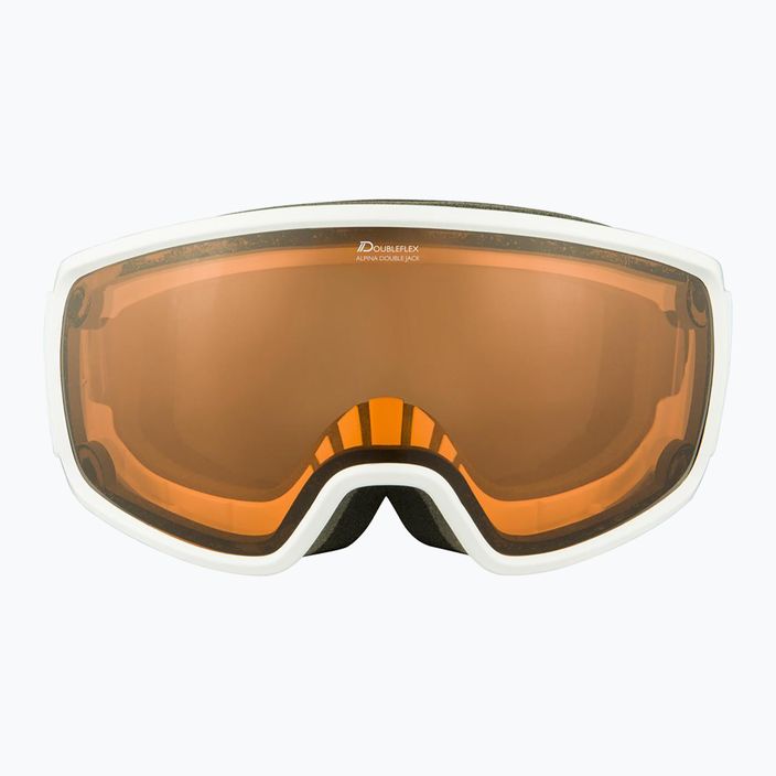 Occhiali da sci Alpina Double Jack Mag Q-Lite bianco lucido/nero specchiato 9