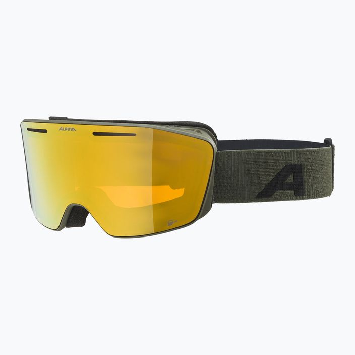 Occhiali da sci Alpina Nendaz Q-Lite S2 oliva opaca/oro
