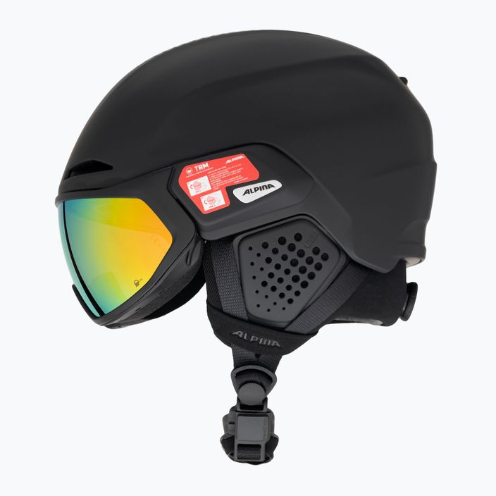 Casco da sci Alpina Alto Q-Lite nero opaco/oro a specchio 5