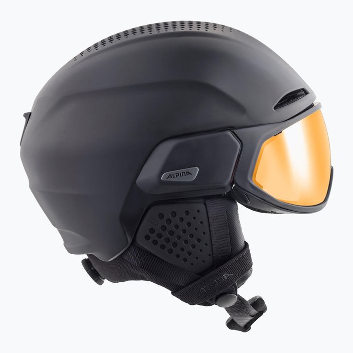 Casco da sci Alpina Alto Q-Lite nero opaco/oro a specchio 9