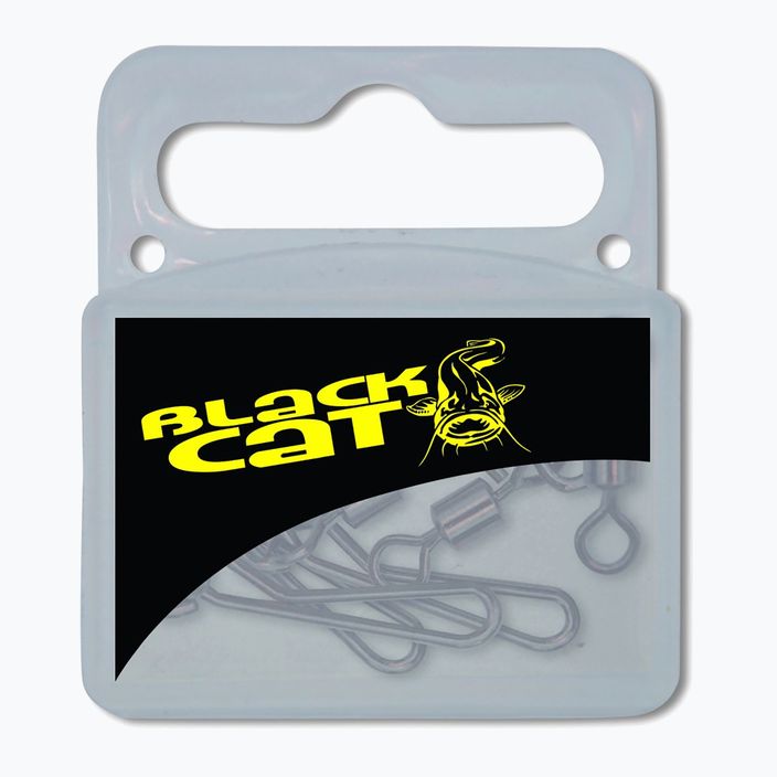 Black Cat catfish swivel 6116005 clip-on 5 pezzi nero opaco 2