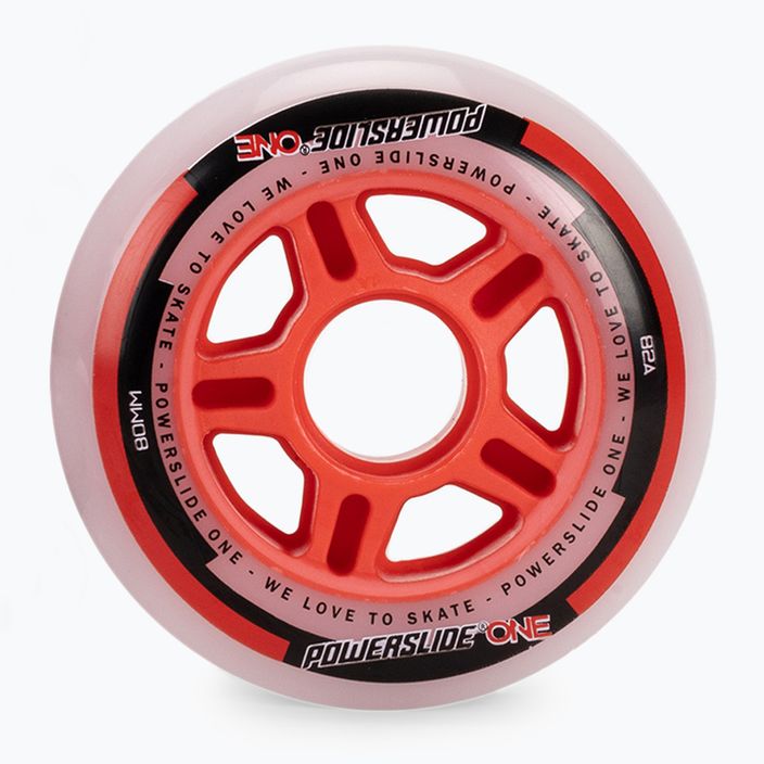Powerslide PS One Distanziali/Cuscinetti 80 mm/82A 8 pezzi ruote rollerblade rosse con cuscinetti.