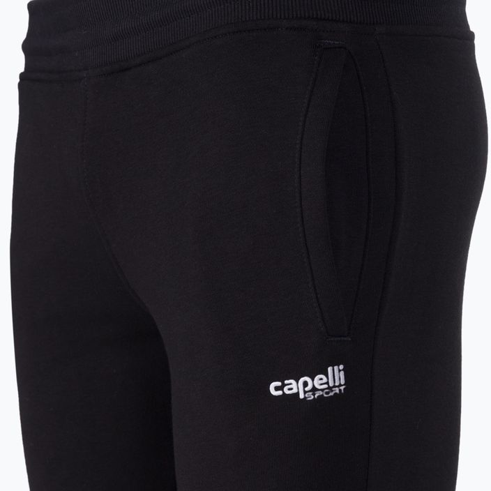Capelli Basics Youth Pantaloni da calcio affusolati in French Terry nero/bianco 3