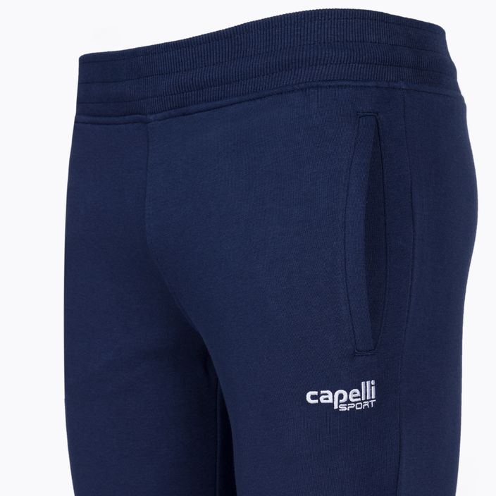 Capelli Basics Youth Pantaloni da calcio affusolati in French Terry blu/bianco 3
