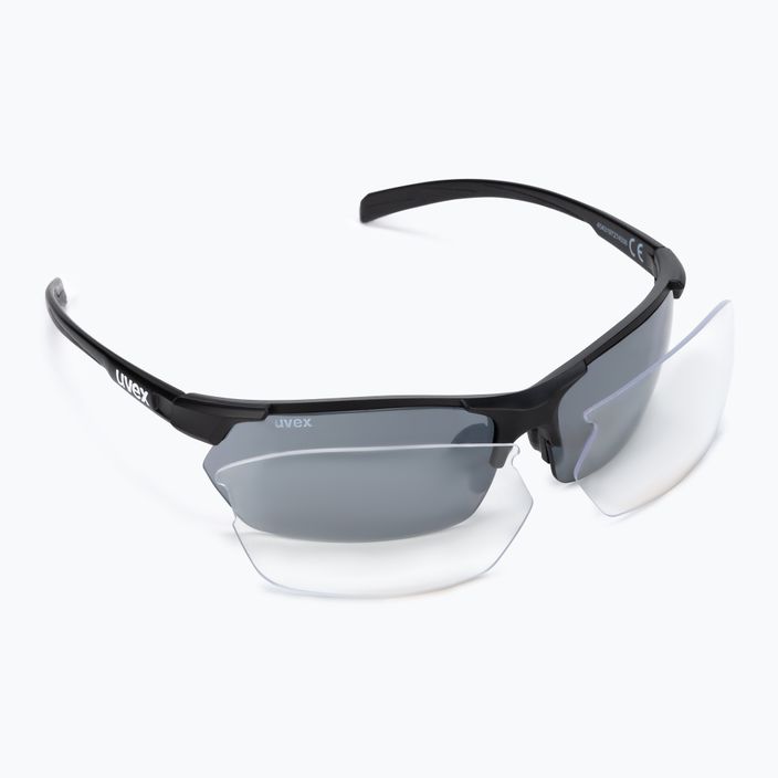 UVEX Sportstyle 114 Set occhiali da sole nero mat/litemirror argento/litemirror arancione/chiaro 7