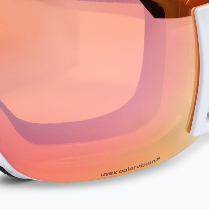 UVEX Downhill 2000 S CV occhiali da sci bianco/rosa specchiato arancione 5