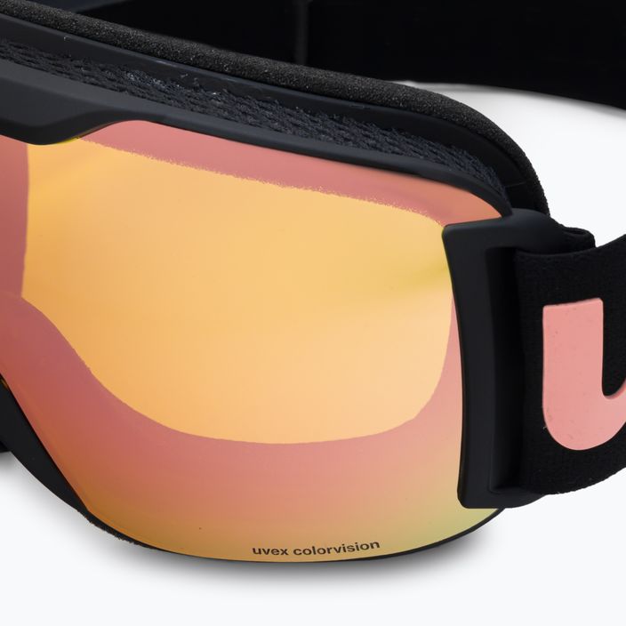 Occhiali da sci UVEX Downhill 2000 S nero opaco/rosa specchiata colourvision giallo 5
