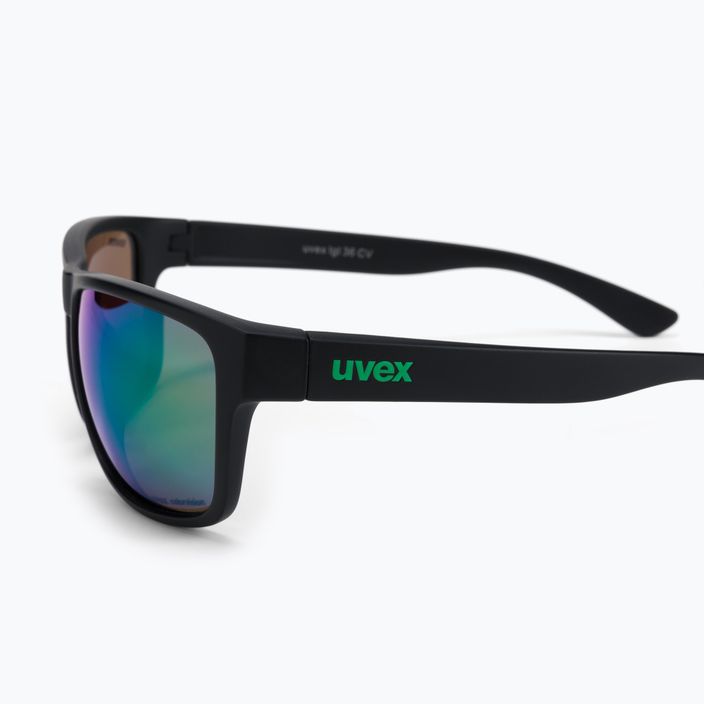 Occhiali da sole UVEX Lgl 36 CV nero opaco/colorvision verde a specchio 4