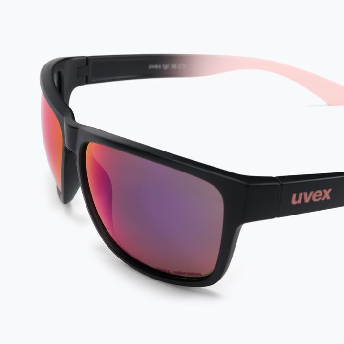 Occhiali da sole UVEX Lgl 36 CV nero opaco rosa/colorvision mirror plasma 5