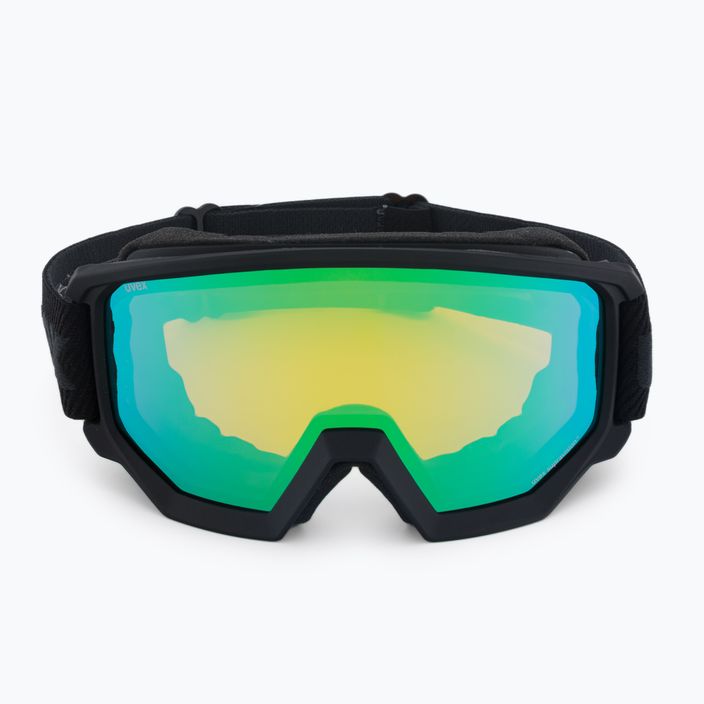 UVEX occhiali da sci Athletic FM nero opaco/verde specchio lasergold lite 2