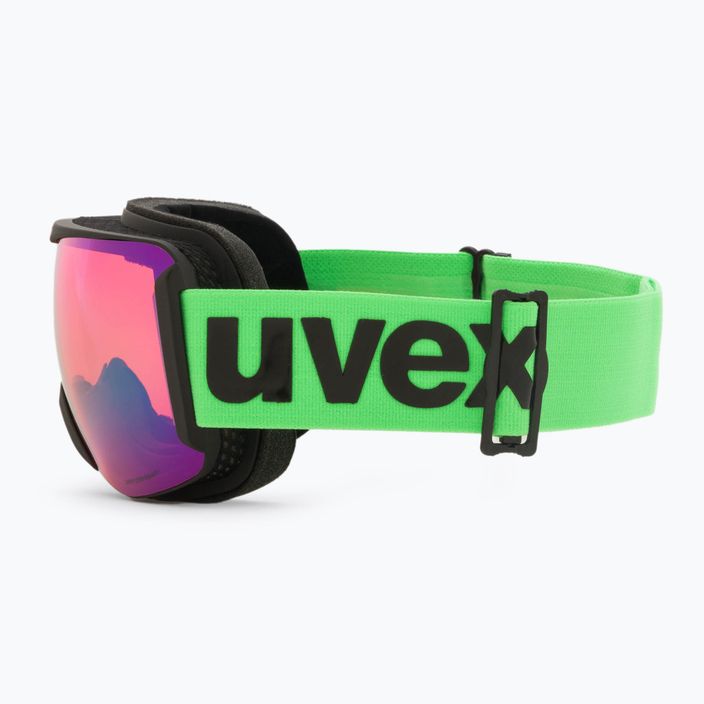 UVEX Downhill 2100 CV occhiali da sci nero opaco/verde specchio colourvision arancio 4