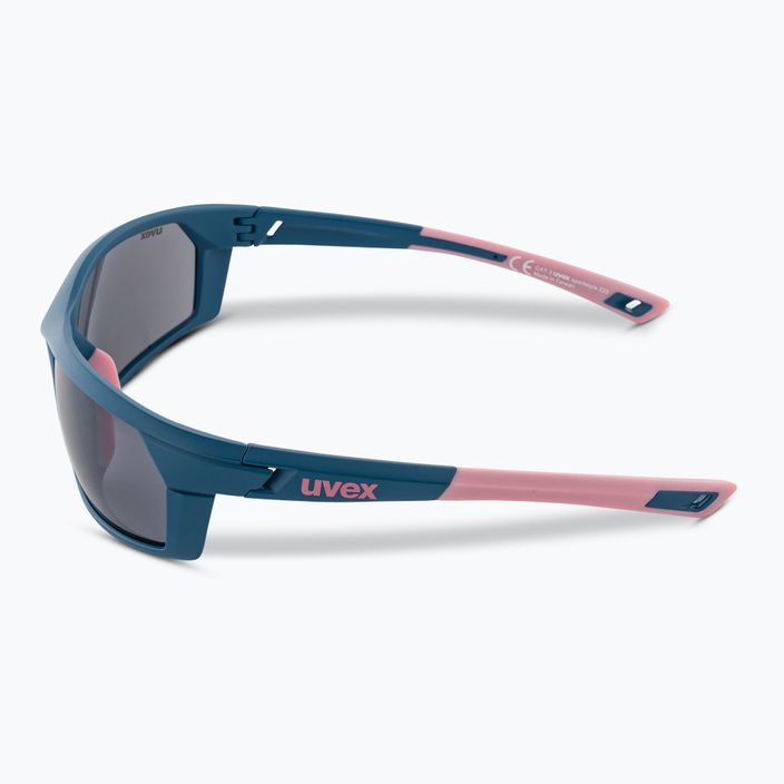 Occhiali da sole UVEX Sportstyle 225 blu opaco rosa/argento 4
