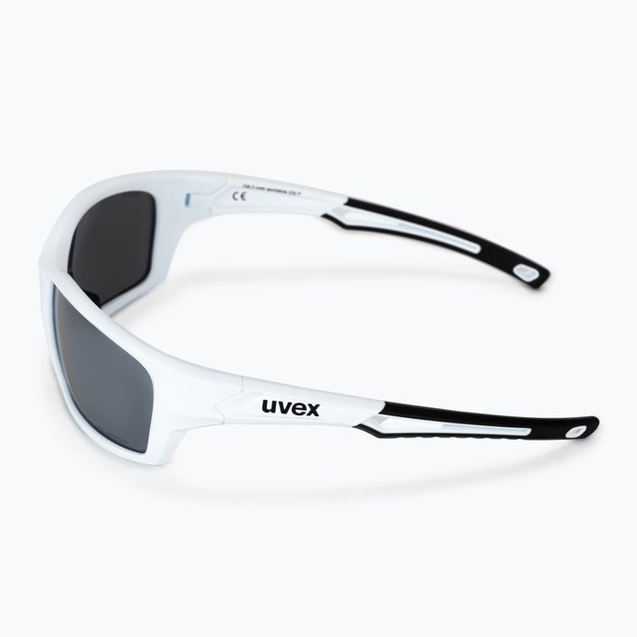 Occhiali da sole UVEX Sportstyle 232 P bianco opaco/polietilene specchiato argento 4