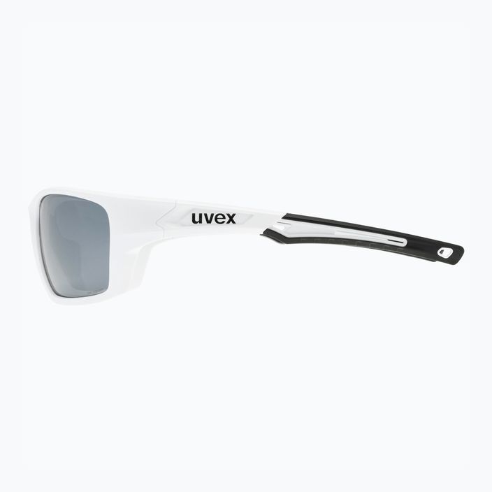 Occhiali da sole UVEX Sportstyle 232 P bianco opaco/polietilene specchiato argento 6