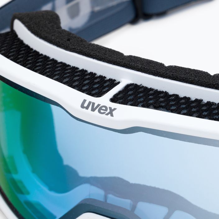UVEX Elemnt FM occhiali da sci bianco opaco/argento specchiato blu 6
