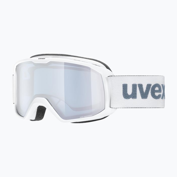 UVEX Elemnt FM occhiali da sci bianco opaco/argento specchiato blu 7