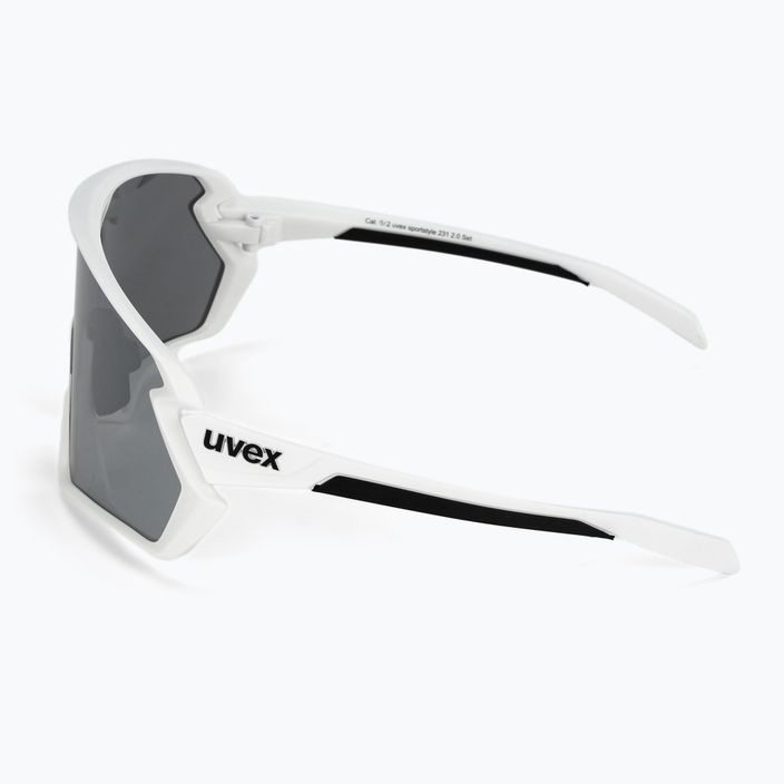 UVEX Sportstyle 231 2.0 Set di occhiali da sole bianco nero mat/argento specchiato 4