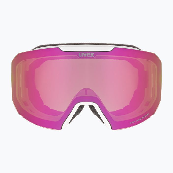 UVEX Evidnt Attract WE CV occhiali da sci bianco opaco/rosa specchiato/verde/chiaro 7
