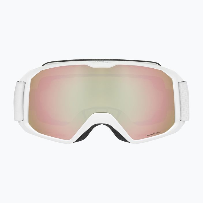 UVEX Xcitd CV occhiali da sci bianco opaco/rosa horror/verde colorvision 2