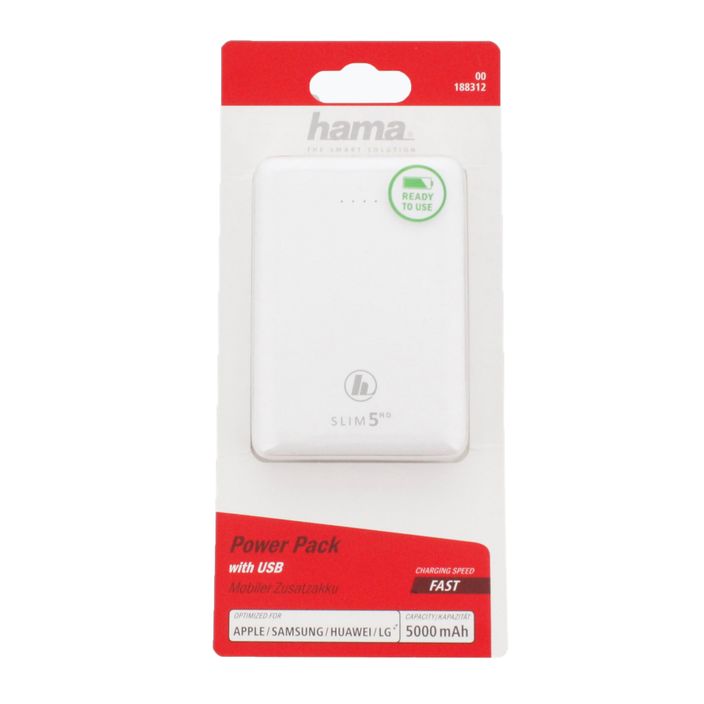 Hama Slim 5HD Power Pack 5000 mAh bianco 1883120000 2
