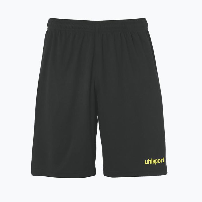Pantaloncini da calcio per bambini uhlsport Center Basic nero/giallo neon 4
